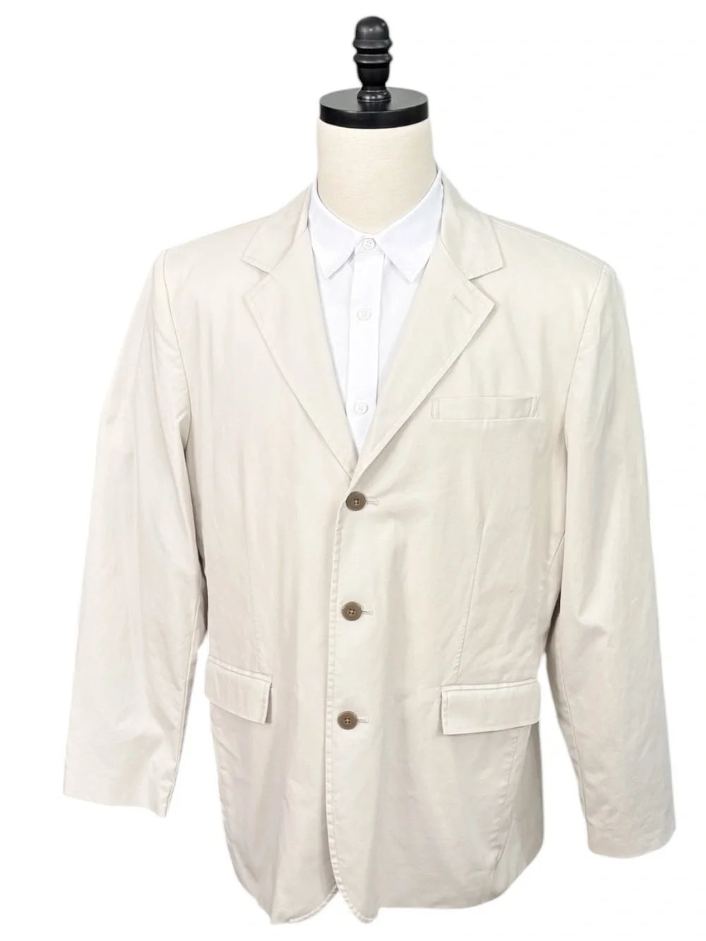 L.L. Bean signature collection plain weave tan blazer in Soapstone | size 46R